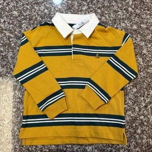 Baby Gap Mustard and Green Striped Rugby Shirt 🏉